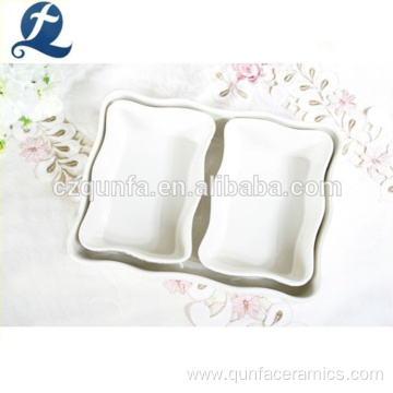 Wholesale Custom White Ceramic Baking Tray